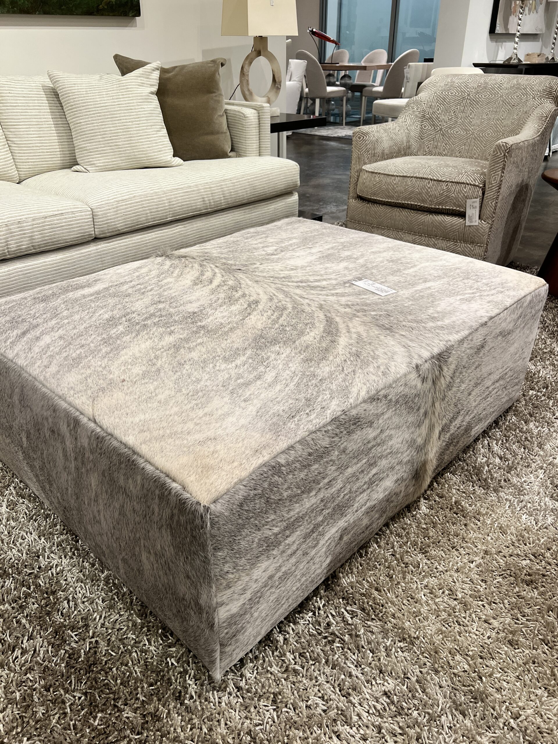 Massoud Westby Leather Cocktail Ottoman
