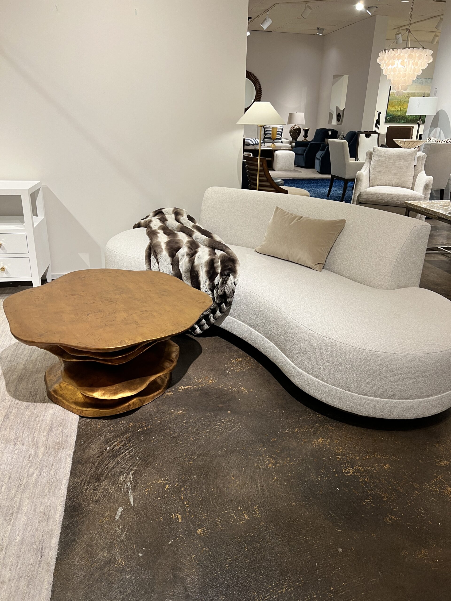 Made Goods Table and Lazar Sofa