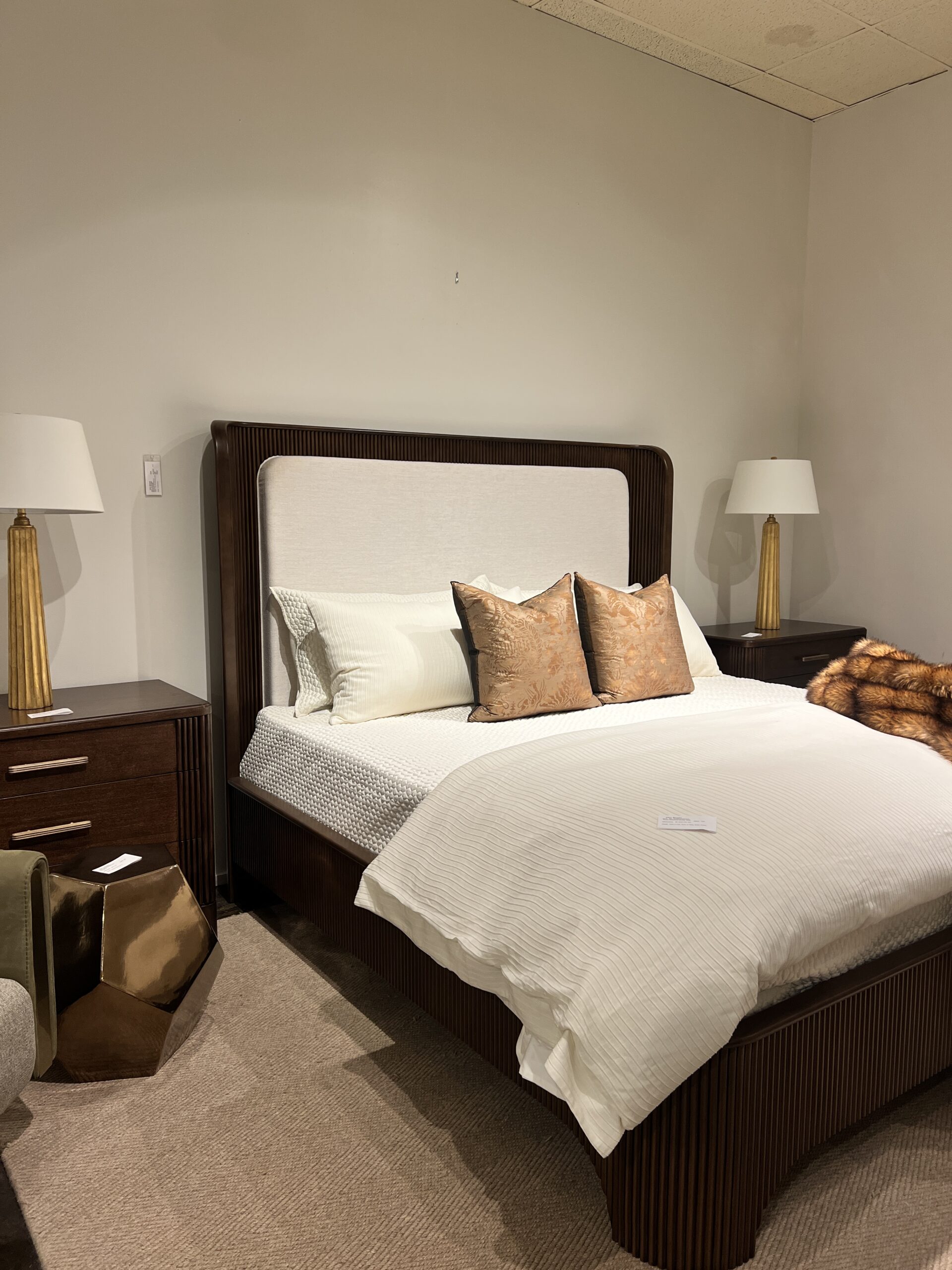 Hickory White King Bed with nightstands