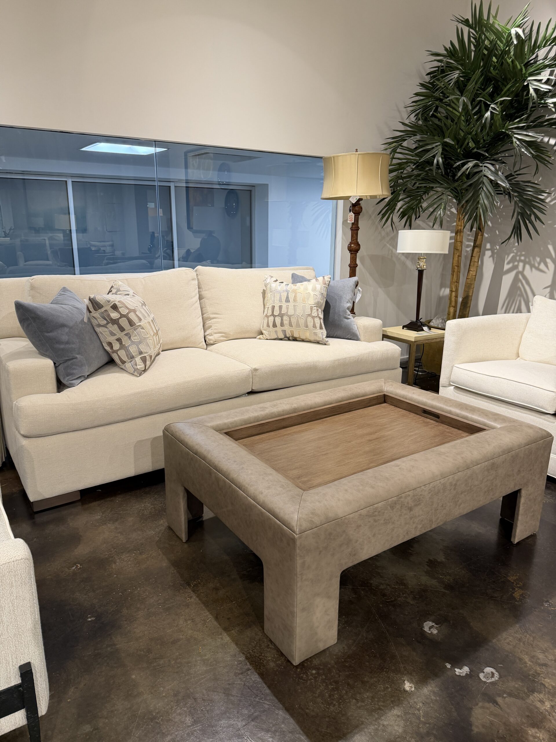 Massoud Leather Cocktail Ottoman